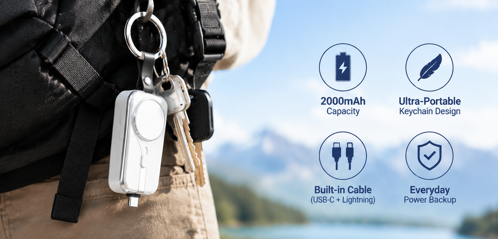 K2000 2000mA Keychain Power Bank
