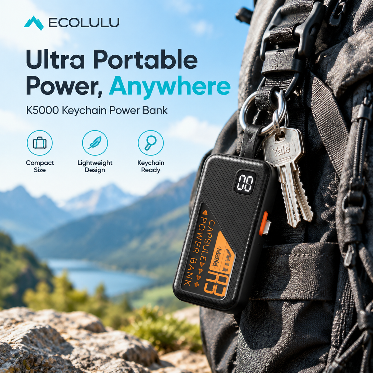 K5000 5000mAh Keychain Power Bank