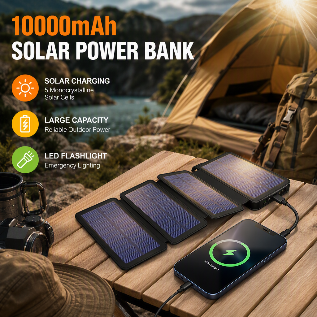 P10 10000mAh Solar Power Bank