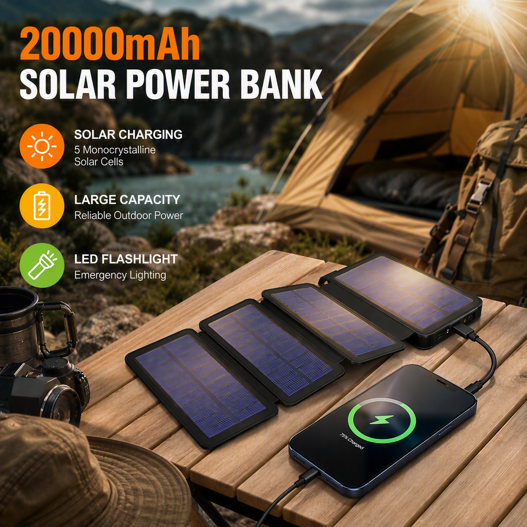 P20 20000mAh Solar Power Bank